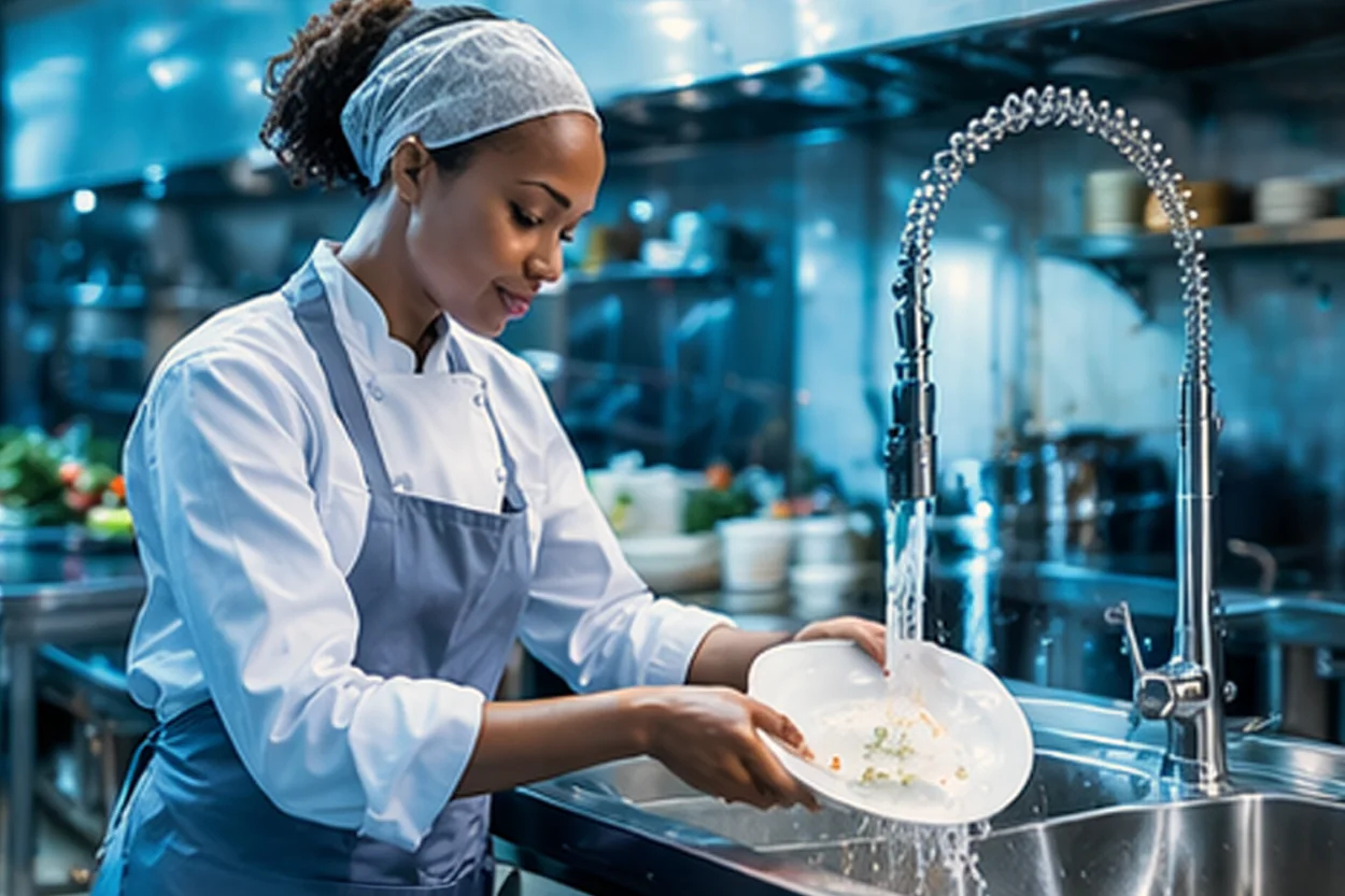 Spoelen in een professionele keuken: het waterverbruik bepaalt de benodigde capaciteit